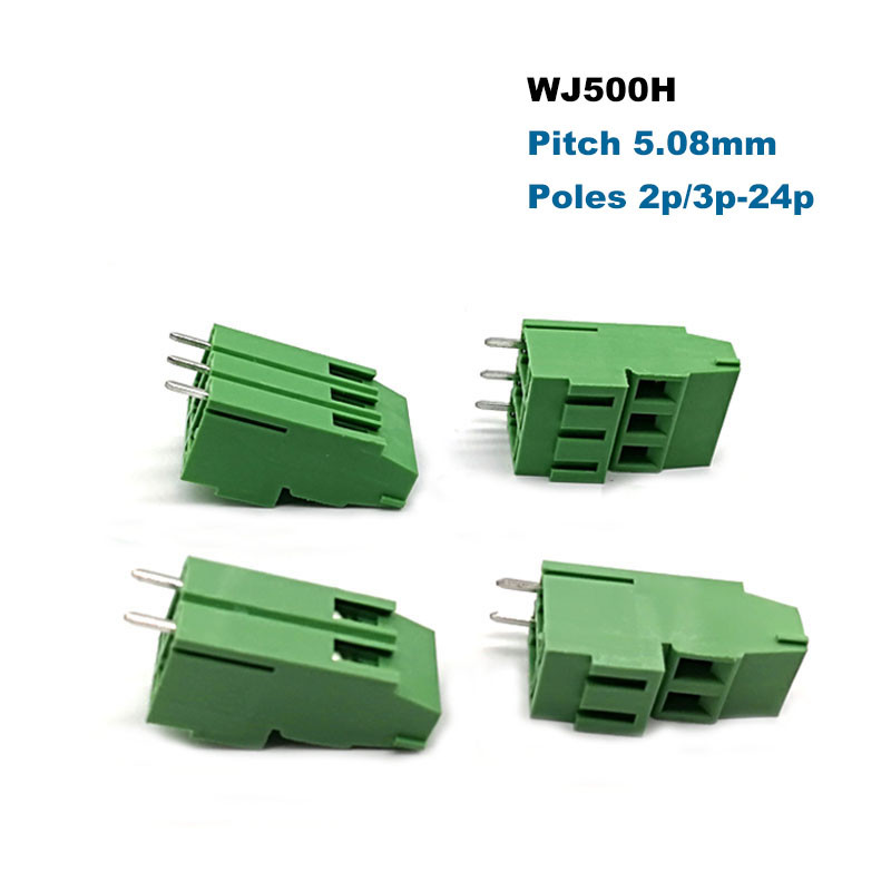 100Gb. Solis 5,08 mm Skrūvju PCB spaiļu bloki Taisna tapa 2P 3P Vadu kabeļa savienotājs WJ500V/H Morsettiera 300V 10A/20A Bornier