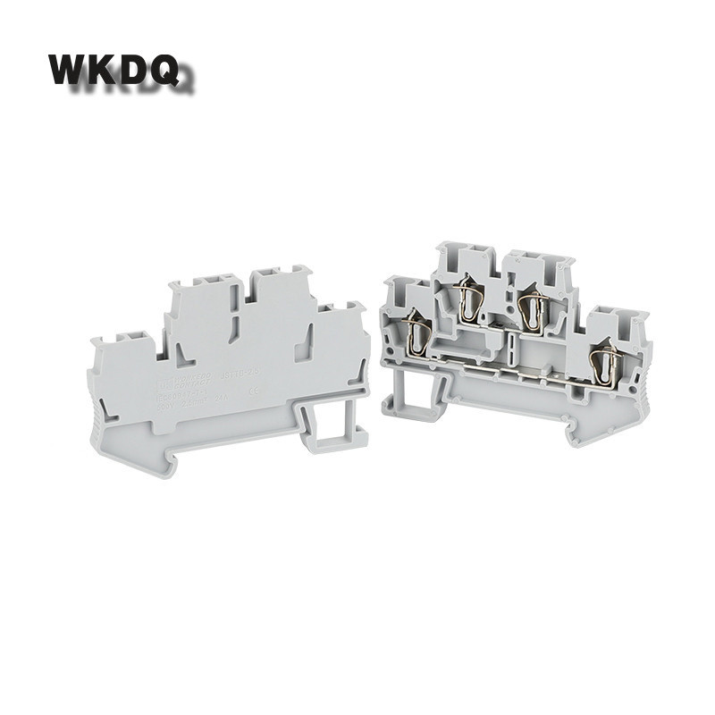 Conector de sârmă STTB2.5 10 buc. Cușcă cu arc dublu 2 nivele 4 conductor 2,5 mm mufă electrică STTB 2,5 DIN bloc terminal