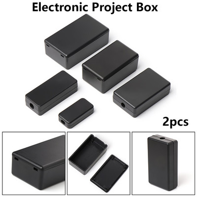 Új 2db vízálló fekete barkácsház műszerház ABS műanyag projektdoboz tárolótok doboz dobozok elektronikai kellékek