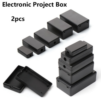 2PCS Нова висококачествена пластмасова водоустойчива черна кутия Направи си сам Кутия за инструменти Пластмасова електронна кутия за проекти Електрически консумативи