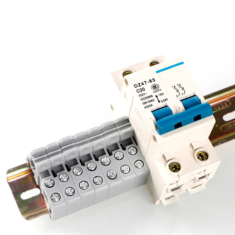 Aluminij/čelik DIN tračnica Univerzalni tip C45 DN47 Terminalni blok Relej Kontaktor Red ožičenja MCB Fiksno sjedište NS35 Montažna stezaljka