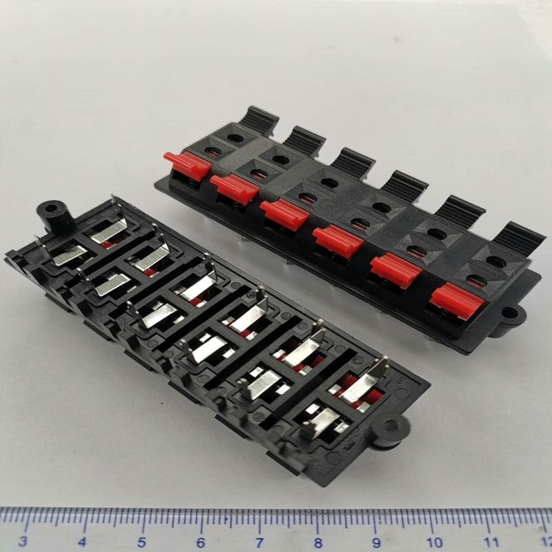 Sarkans un melnsAudio vadu klips sabiezināts ātrā termināļa lampa LED novecošanās tests raga maizes plate audio 2p 4p 6p 8p 10p 12p