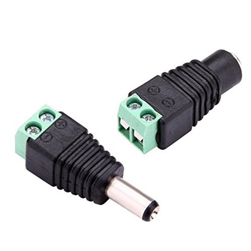 5 komada fotoaparata 2.1 mm X 5.5 mm ženski muški DC adapter za struju Ženski utikač Jack adapter konektor Muška utičnica Zelena