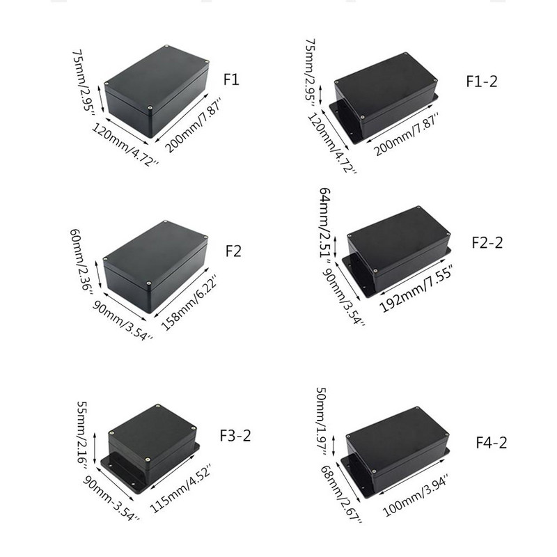 Āra DIY pārraudzības sadales kārba IP67 ūdensnecaurlaidīgs putekļu necaurlaidīgs korpusa korpuss elektroinstalācijas elektriskā projekta korpusa terminālis