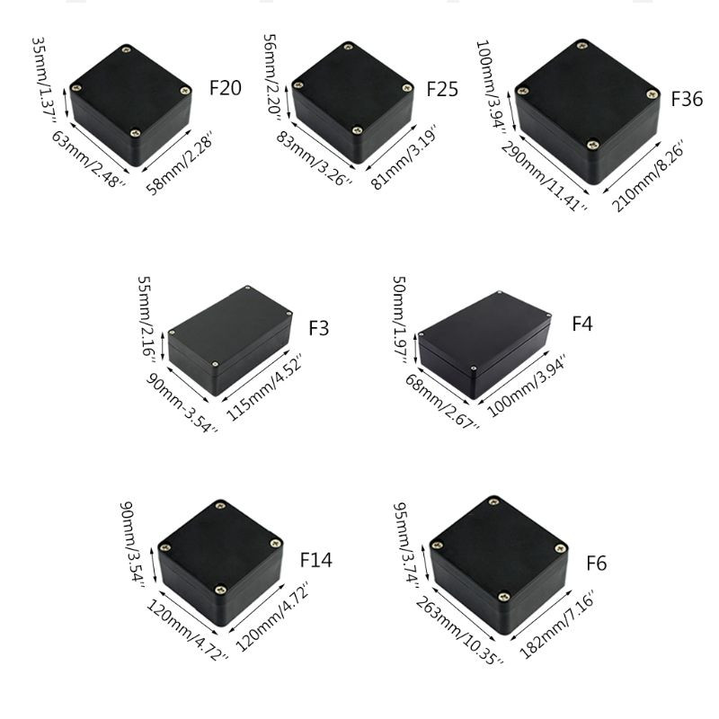 Black Box Vanjsko vodootporno kućište Plastična kutija Kućište elektroničkog projekta Instrument Vodootporno kućište razvodne kutije
