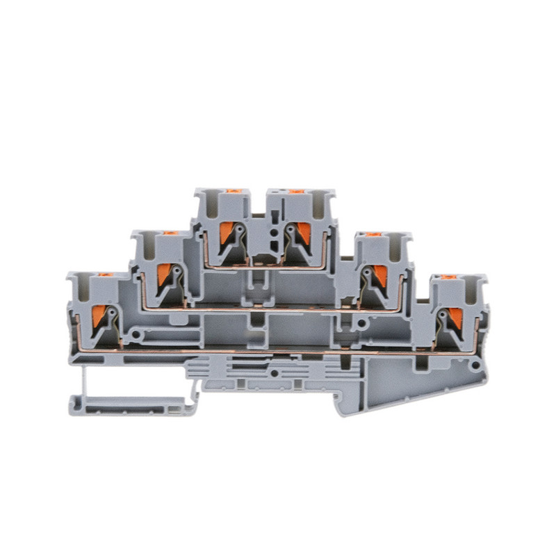 Blok stezaljki za DIN tračnicu PT2.5-3L Električni troslojni priključak opružnog ožičenja Konektor vodiča žice na Din tračnici 1 komad