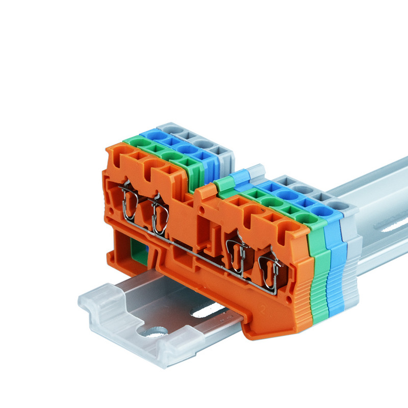 50 kom. Din rail terminalni blok ST-2.5-QUATTRO žičani konektori, povratni potezni tip, 4 vodiča, opružni terminalni blokovi za ožičenje