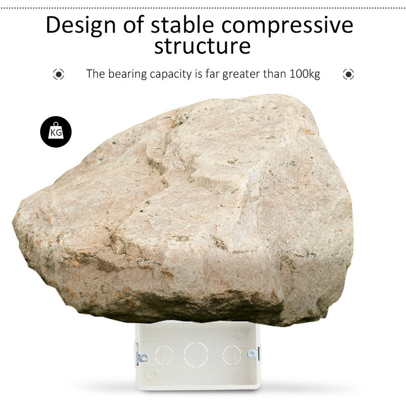 Sienas montāžas slēdžu kārba PVC materiāls Iekšējā kasete balta aizmugurējā kaste 140 * 80 * 50 mm 140 mm * 80 mm standarta slēdzim un kontaktligzdas kārbai