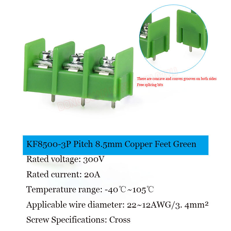 10 kom KF8500 Razmak pinova 8,5 mm PCB ploča Žica Terminal Stup Red Sjedalo Žica Konektor Brzi konektor