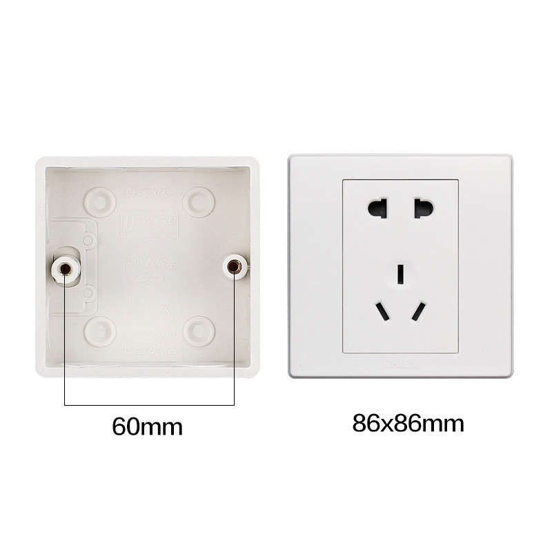 86. tipa kasešu biezināta PVC sadales kārba universāla slēptā kontaktligzdas slēdža kārbas pamatne, kas slēpjas