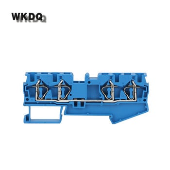 Клема за проводник ST4-QU 10 бр. Пружинна клетка 4-проводников щепсел ST 4 QUATTRO 4 mm2 кабелен електрически конектор Клемен блок за DIN шина