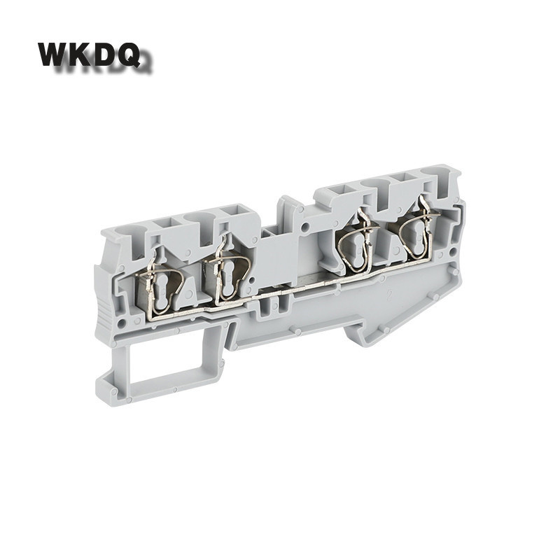 Vadu spaile ST4-QU 10 gab. Atsperes sprosts 4 vadu spraudnis ST 4 QUATTRO 4mm2 vadu elektriskais savienotājs Din sliedes spaiļu bloks