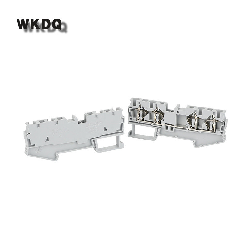 Vadu spaile ST4-QU 10 gab. Atsperes sprosts 4 vadu spraudnis ST 4 QUATTRO 4mm2 vadu elektriskais savienotājs Din sliedes spaiļu bloks