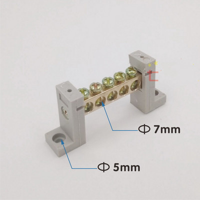 1kom 5/7/10 rupica za vijčane priključne blokove za uzemljenje, bakrene priključne blokove s visokim mostom, električni dodaci