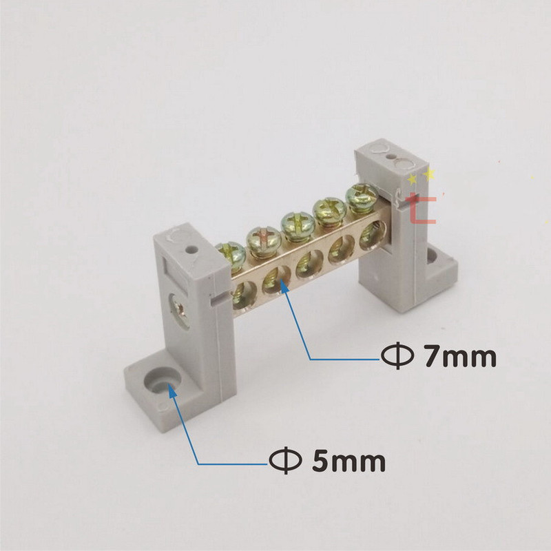 1kom 5/7/10 rupica za vijčane priključne blokove za uzemljenje, bakrene priključne blokove s visokim mostom, električni dodaci