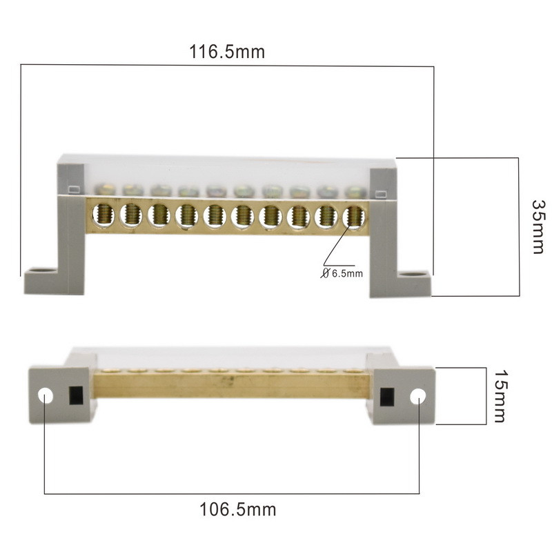 1kom 5/7/10 rupica za vijčane priključne blokove za uzemljenje, bakrene priključne blokove s visokim mostom, električni dodaci