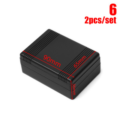 2Pcs ABS plastična projektna kutija Vodootporna crna DIY kućište Kutija za instrumente Kutija za pohranu Kutije za kućište Elektroničke kućne potrepštine