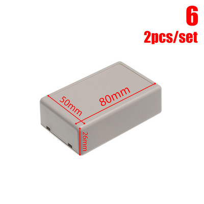 2Pcs ABS plastična projektna kutija Vodootporna crna DIY kućište Kutija za instrumente Kutija za pohranu Kutije za kućište Elektroničke kućne potrepštine