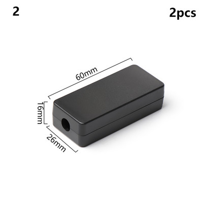2Pcs ABS plastična projektna kutija Vodootporna crna DIY kućište Kutija za instrumente Kutija za pohranu Kutije za kućište Elektroničke kućne potrepštine