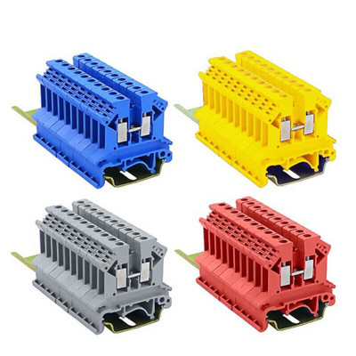 10Pcs Din Rail Terminal Block UK-2.5B Wire Electrical Conductor Βιδωτή σύνδεση Universal Connector Terminal Strip Block UK2.5B