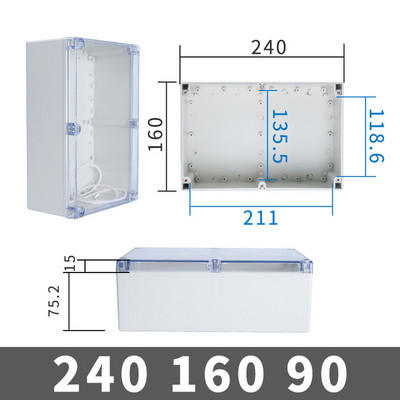 ABS razvodna kutija s prozirnom žicom Vodootporna elektronička vodootporna kutija za kućište IP67 Sigurno kućište Plastične kutije Organizator