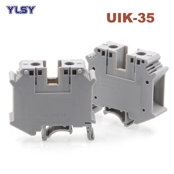 5Pcs Din Rail Универсални винтови клемни блокове UIK-35 UK-35N Morsettiera Wire Електрически клеми Блок конектор Месинг Bornier