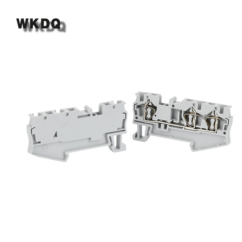 Stezaljka za žice Din ST4-TW 10 kom. opružni kavez 3 vodiča ST 4 DVOSTRUKI utikač 4 mm električni kabelski konektor stezaljke za din šinu