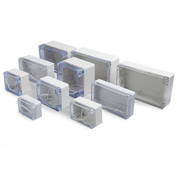 Διαφανές αδιάβροχο κουτί διακλάδωσης Πλαστικό κουτί περιβλήματος Project θήκη οργάνων Ηλεκτρικό κουτί έργου Διαφανές κάλυμμα με αυτί