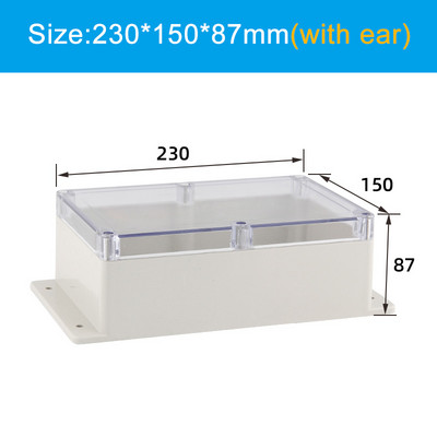 Prozirna vodootporna razvodna kutija Plastična kutija za kućište Kutija za projektne instrumente Električna projektna kutija Prozirni poklopac s uhom