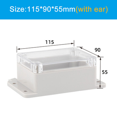 Prozirna vodootporna razvodna kutija Plastična kutija za kućište Kutija za projektne instrumente Električna projektna kutija Prozirni poklopac s uhom