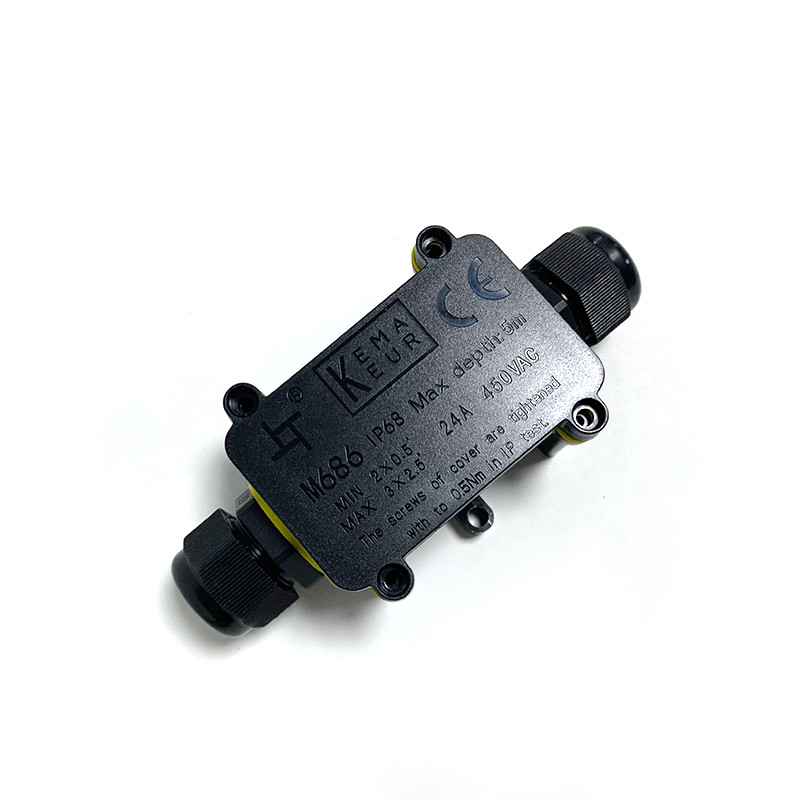 2-smjerna vodootporna razvodna kutija IP68 6-12 mm zatvorena električna žica, retardantni kabelski konektor, vanjsko razvodno kućište za LED svjetla