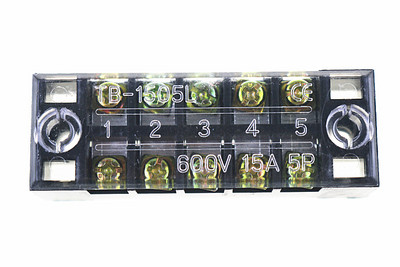 1 gab. Divrindu skrūvju spaiļu bloka sloksne 600V 15A TB-1503 / TB1504 / TB1506 / TB-1508 / pēc izvēles
