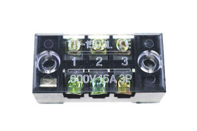 1 gab. Divrindu skrūvju spaiļu bloka sloksne 600V 15A TB-1503 / TB1504 / TB1506 / TB-1508 / pēc izvēles