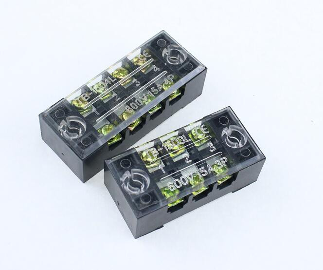 1 gab. Divrindu skrūvju spaiļu bloka sloksne 600V 15A TB-1503 / TB1504 / TB1506 / TB-1508 / pēc izvēles