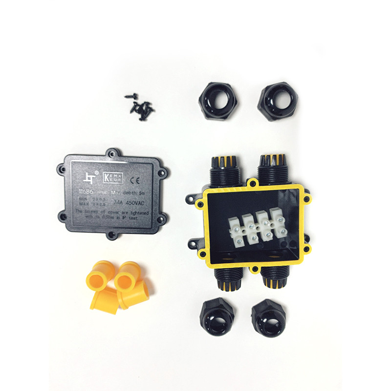 IP68 vodootporni konektor 4-14 mm 3 / 4 puta 24 A vanjska led svjetla Konektori električnih kabela Zapečaćena razvodna kutija za retardantne žice