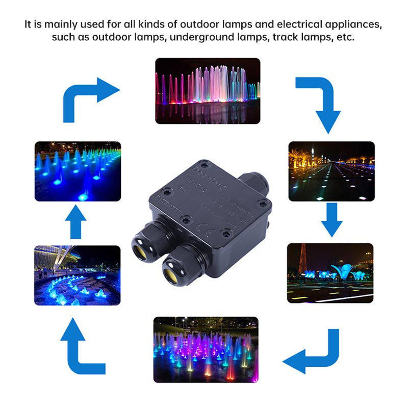 IP68 vodootporni konektor 4-14 mm 3 / 4 puta 24 A vanjska led svjetla Konektori električnih kabela Zapečaćena razvodna kutija za retardantne žice