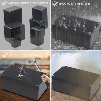 Черна кутия Външен водоустойчив корпус Пластмасова кутия Електронна кутия за проекти Инструмент Водоустойчив корпус на съединителна кутия