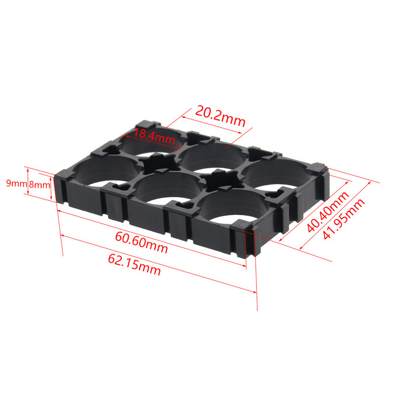 2*3/2*4/2*5/2*6/3*3/3*4 18650 Akumulatora turētāja kronšteins DIY cilindriski akumulatoru komplekti Pretvibrācijas futrāļa glabāšana
