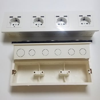 8 ΤΕΜ. / ΠΑΡΤΙΔΑ Βάση σε Wall Box για υποδοχή USB Multi Frame, Triple DarkBox Wall ενσωματωμένος διακόπτης BackBox επιβραδυντικό φλόγας PVC λευκό