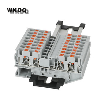 PT4-QU 10Pcs Push-In 4 Conductor Double Feed-Through Plug PT 4 QUATTRO Wire Electric Connector Din Rail Terminal Block PT 4-QU