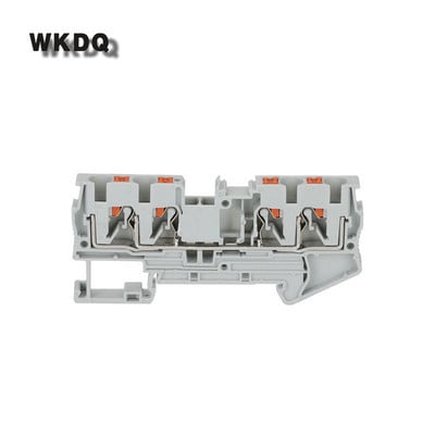 PT4-QU 10 buc. Fișă de trecere dublă cu 4 conductori PT 4 QUATTRO Conector electric de sârmă Bloc de borne șină DIN PT 4-QU