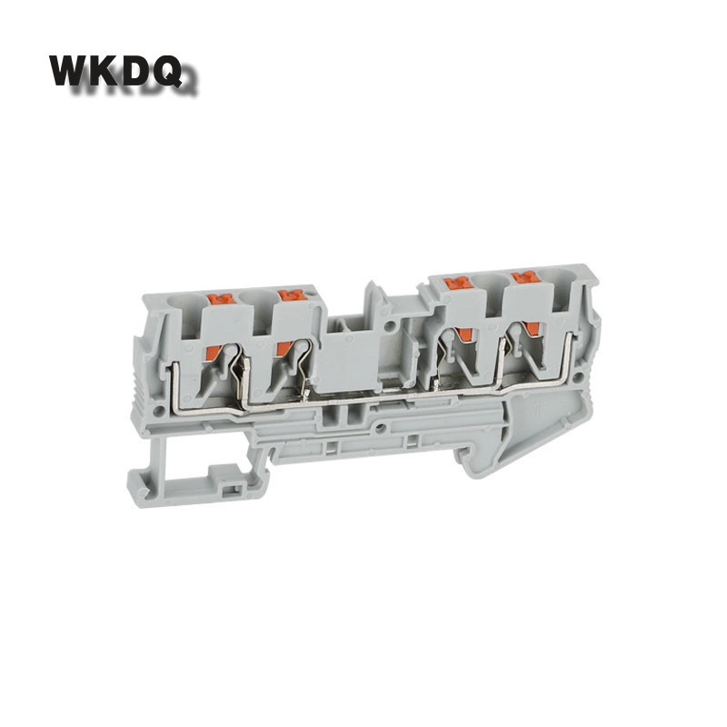 PT4-QU 10 buc. Fișă de trecere dublă cu 4 conductori PT 4 QUATTRO Conector electric de sârmă Bloc de borne șină DIN PT 4-QU
