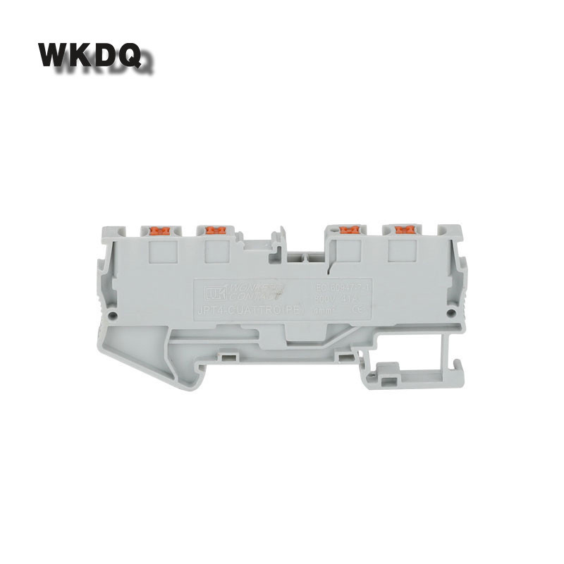 PT4-QU 10 buc. Fișă de trecere dublă cu 4 conductori PT 4 QUATTRO Conector electric de sârmă Bloc de borne șină DIN PT 4-QU