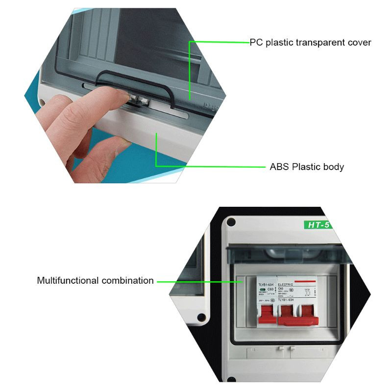 5/8/12/15/18/24 Ways elektriskās sadales kārba ūdensnecaurlaidīga savienojuma vadu kārba