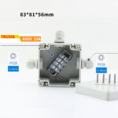 35A 600V 3 kontaktu spaiļu bloki ar blīvslēga savienotājiem noslēgts korpusa korpuss projekta sadales kārba