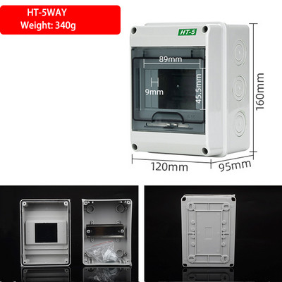 2/5/8/12/15/18/24 Ways elektriskās sadales kārbas āra ķēdes pārtraucējs MCB strāvas plastmasas sadales kārbas ūdensnecaurlaidīgs projekta korpuss