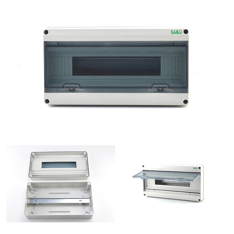 2/5/8/12/15/18/24 Ways elektriskās sadales kārbas āra ķēdes pārtraucējs MCB strāvas plastmasas sadales kārbas ūdensnecaurlaidīgs projekta korpuss