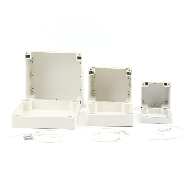 F sērijas plastmasas ABS sadales kārbas skrūvējamais kabelis pielāgots ūdensizturīgs sadales kārbas Ip66 āra elektriskās sadales kārbas korpuss