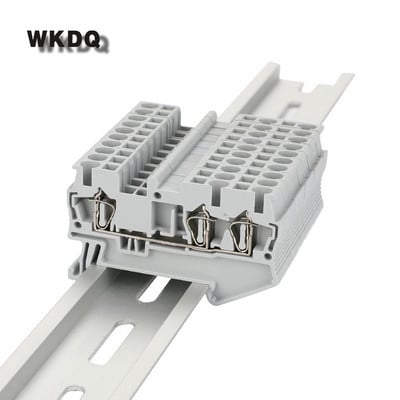 Elektromos kivezetések ST2.5-TW 10db Rugós kalitka 3 vezetékes Kábel dugó Vezeték csatlakozó ST 2.5 TWIN 2.5mm Din Rail sorkapocs