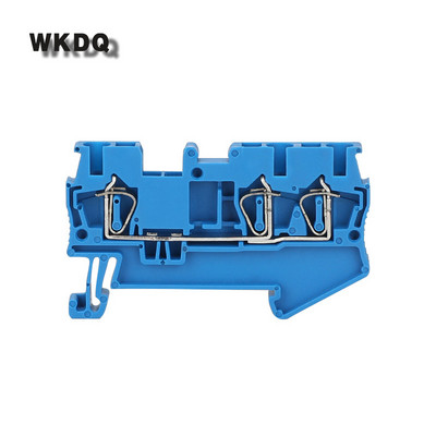 Elektriskās spailes ST2,5-TW 10 gab. Atsperes korpuss 3 vadi Kabeļa spraudnis Vadu savienotājs ST 2,5 TWIN 2,5 mm Din sliedes spaiļu bloks